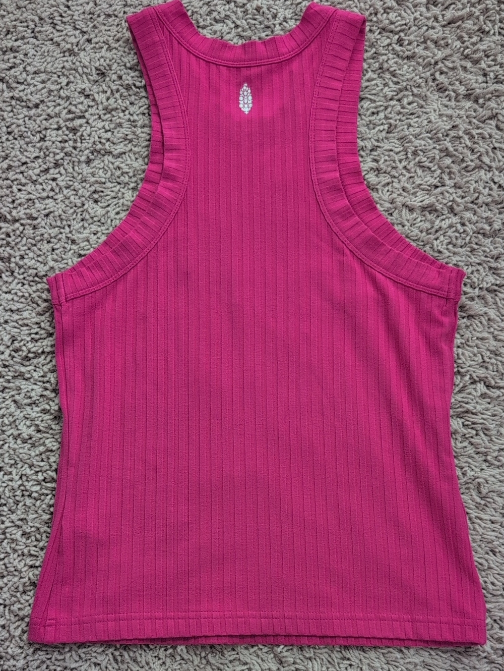 Free People Ribbed Tank Top In Hot Pink - Picture 2 of 2